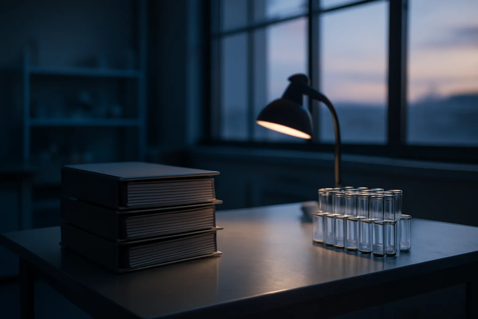 Empty clinical trial lab desk representing the AOD-9604 human trial record